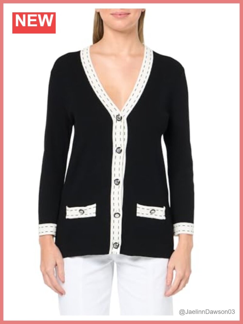 V-Neck Sweater Cardigan Long Sleeve Pull On Layer All Year